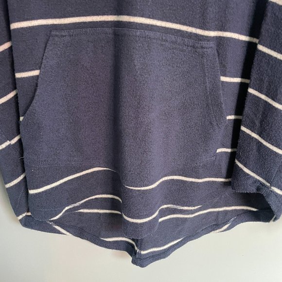 Market & Spruce Soft Lightweight Navy Stripe Hoodie Sweater Sweatshirt L - Picture 4 of 7